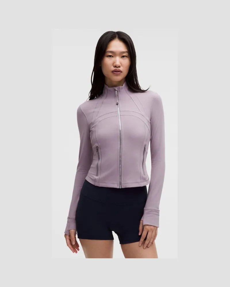 LULULEMON Define Crop-Jacke Nulu für Frauen – Größe in Lavender Frost/Mirror Silver Lavender