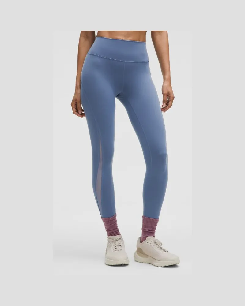 LULULEMON Wunder Train Leggings mit -Einsatz und hohem Bund für Frauen – 64 cm – Größe in Washed Denim Washed