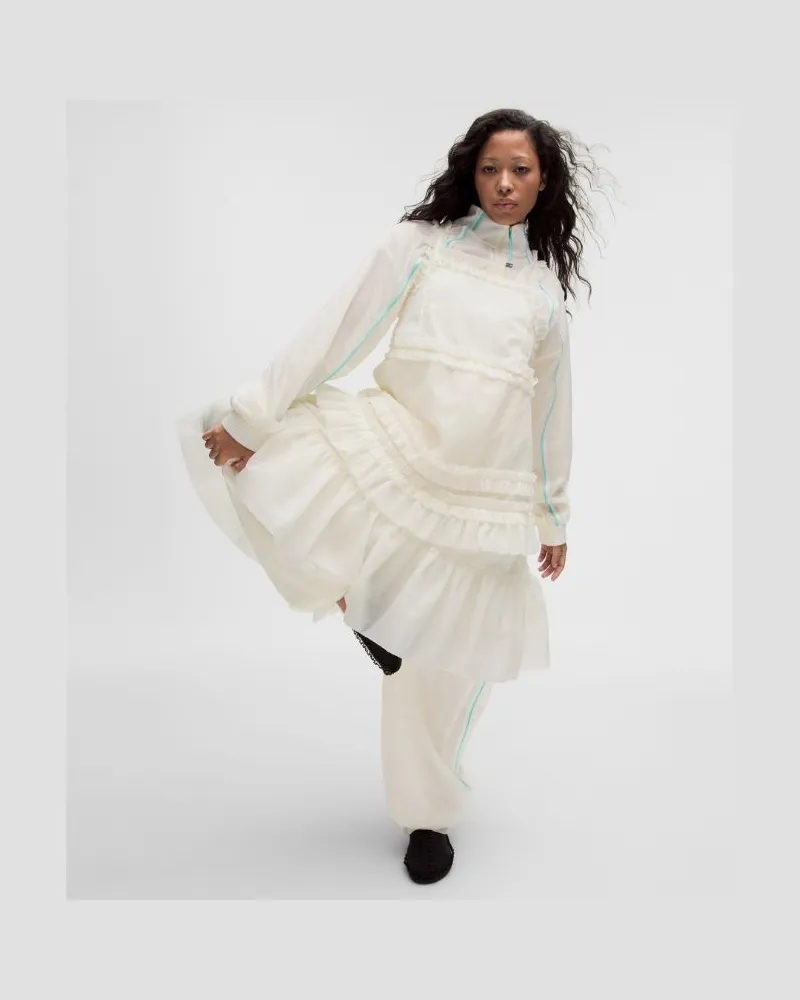 LULULEMON GANNI x Midikleid mit gerüschtem Besatz für Frauen – Größe in Coconut Ivory Coconut