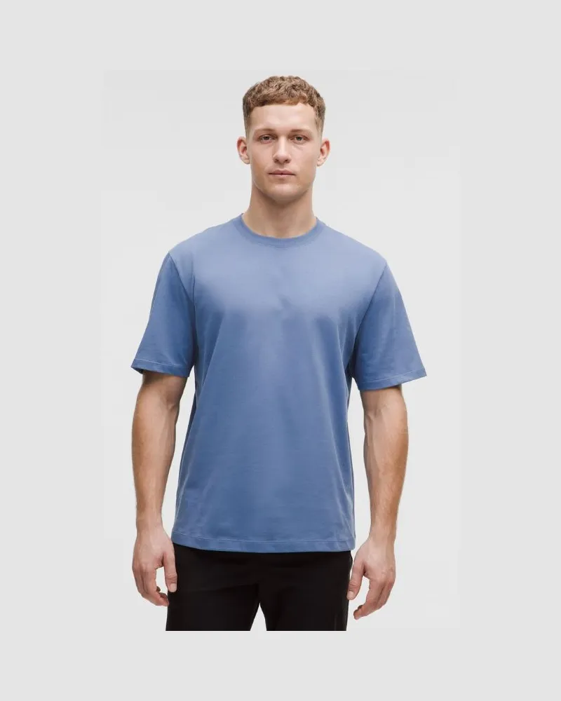 LULULEMON T-Shirt aus schwerem Baumwoll-Jersey für Männer – Größe in Washed Denim Washed
