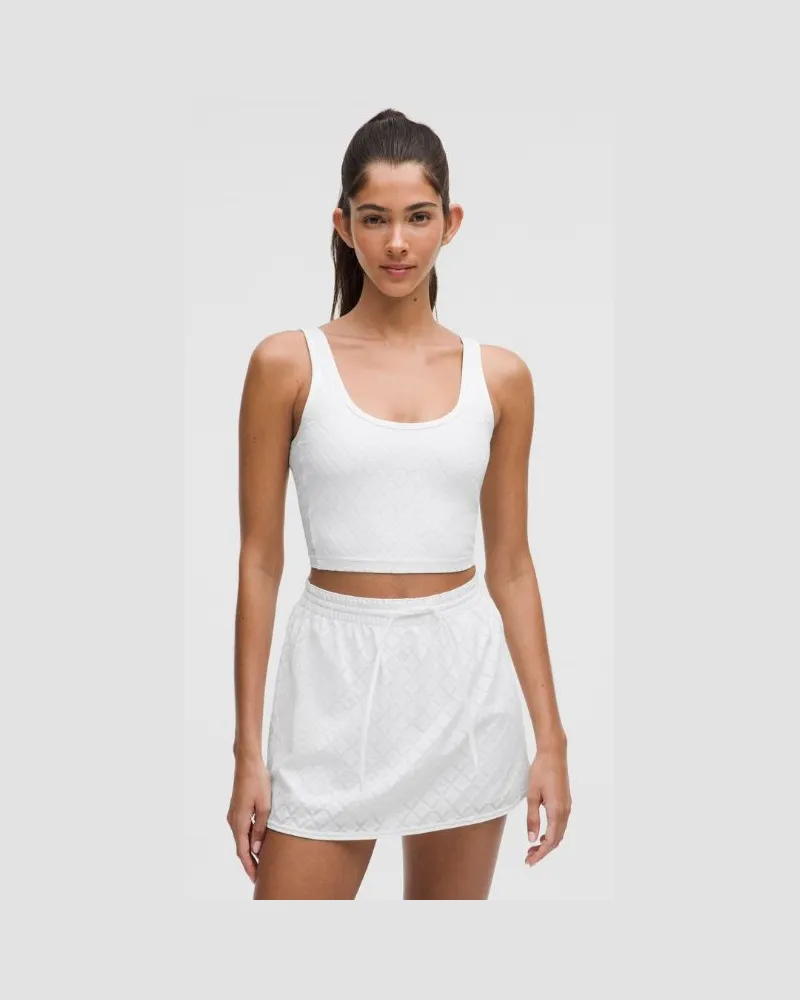 LULULEMON Strukturiertes -Tennistanktop Mittlerer Halt für B/C-Cups für Frauen – Größe in White White