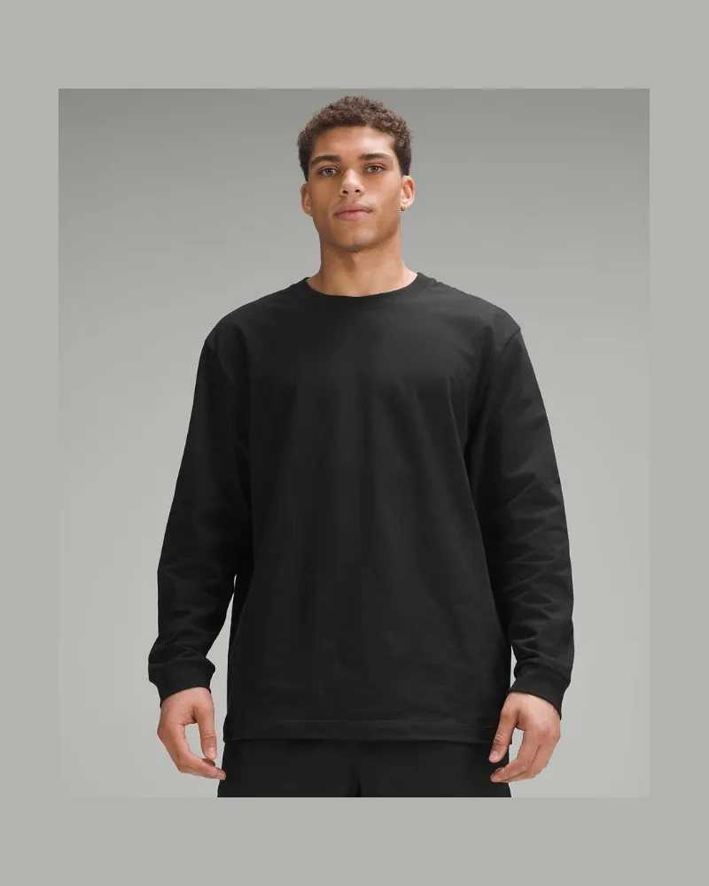 LULULEMON Langarmshirt aus schwerem Baumwolljersey für Männer – Größe in Schwarz Schwarz