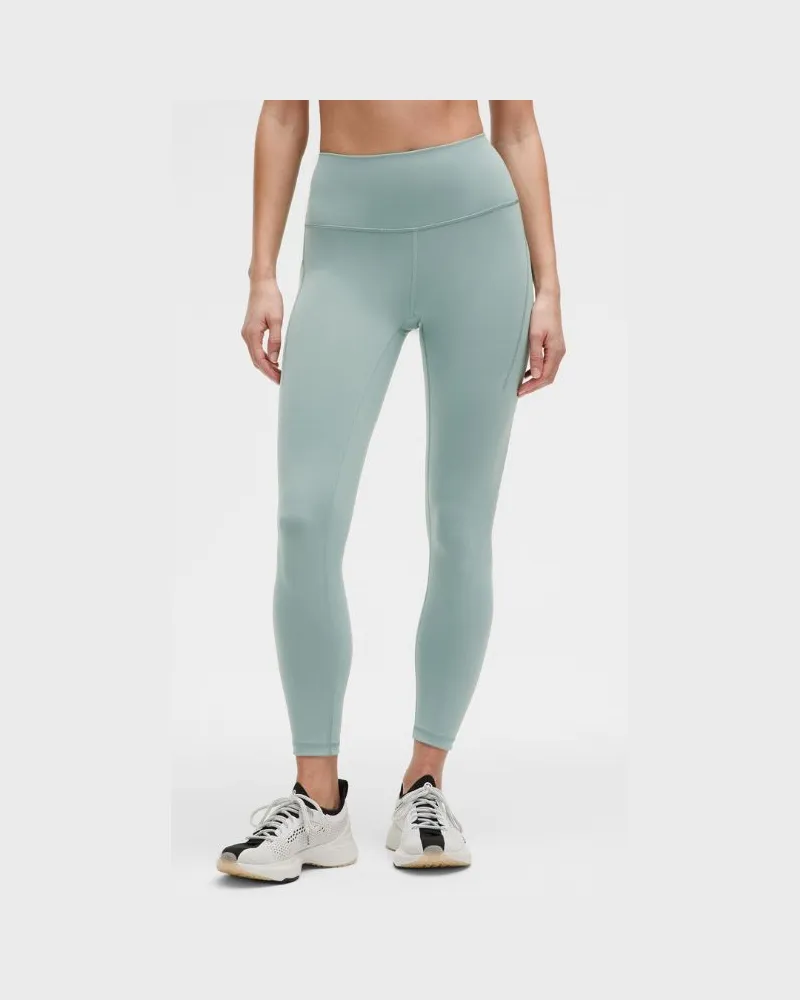 LULULEMON Wunder Train Leggings mit hohem Bund und Taschen für Frauen – 63,5 cm – Größe in Crater Blue Crater