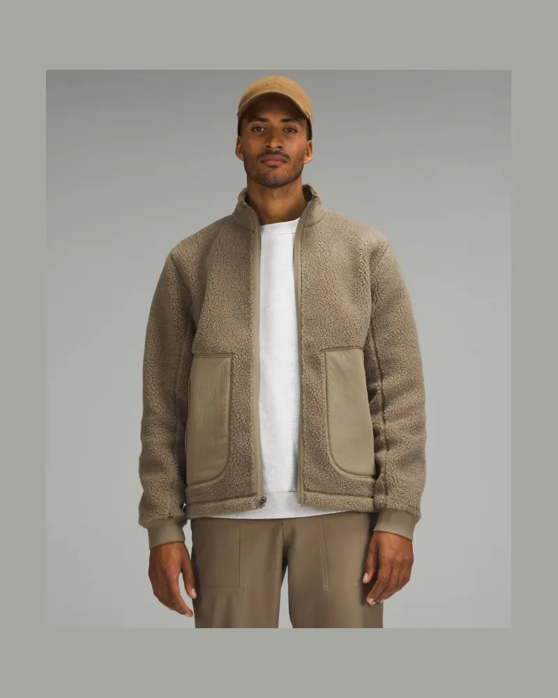 LULULEMON Jacke mit Reißverschluss aus hochflorigem für Männer – Größe in Fawn Brown Fawn