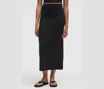 Maxi-Rock mit hohem Bund im Slim Fit aus Nulu für Frauen – Größe in Black