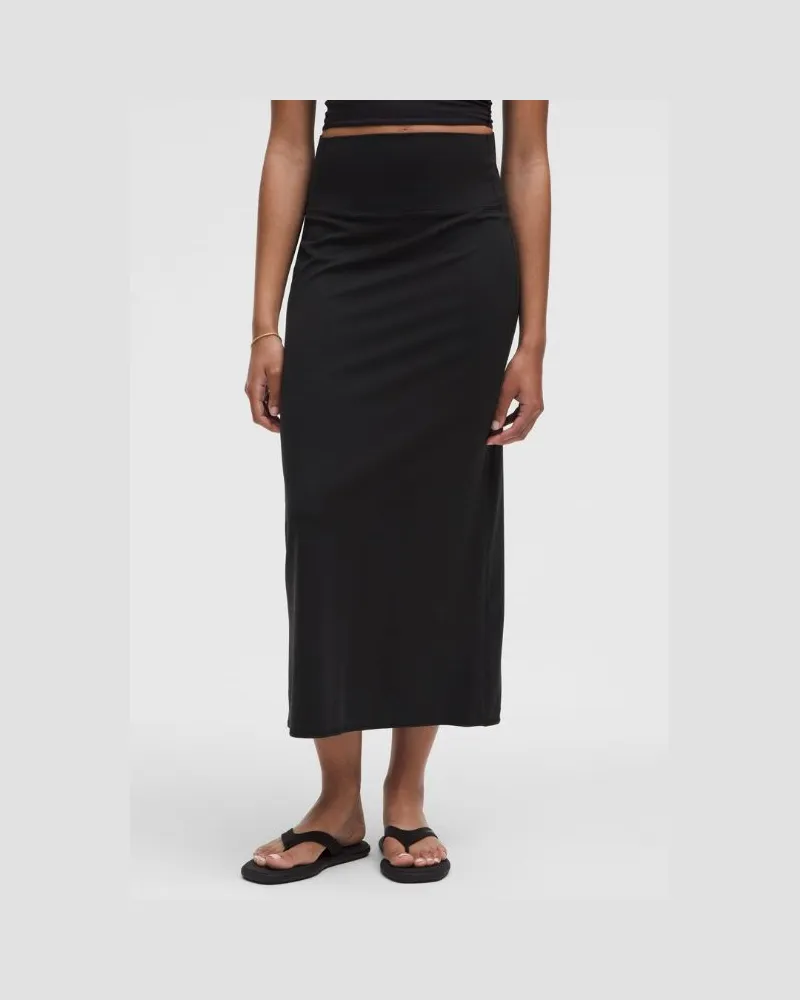 LULULEMON Maxi-Rock mit hohem Bund im Slim Fit aus Nulu für Frauen – Größe in Black Black