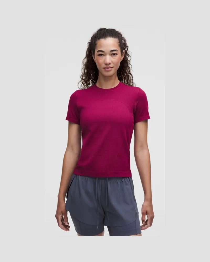 LULULEMON Super Swiftly-Kurzarmshirt für Frauen – Größe in Raspberry Rave Raspberry