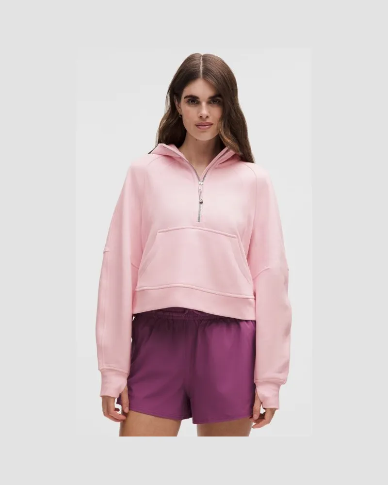LULULEMON Scuba Oversized-Hoodie mit halblangem Reißverschluss für Frauen – Größe in Blissful Pink Blissful