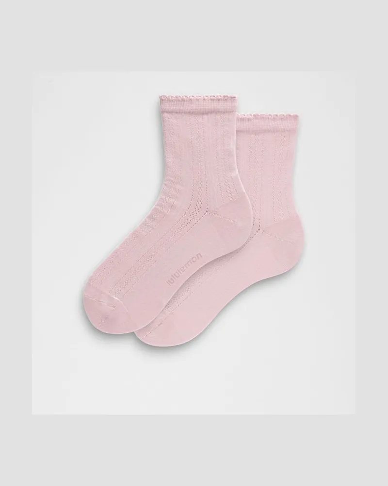 LULULEMON Kurze Pointelle-Socken Unisex – Größe in Pink Haze Pink