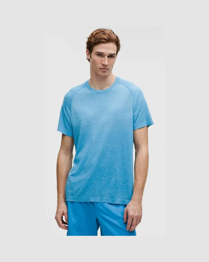 LULULEMON Metal Vent Tech T-Shirt für Männer – Größe in Pelican/Cornflower Pelican