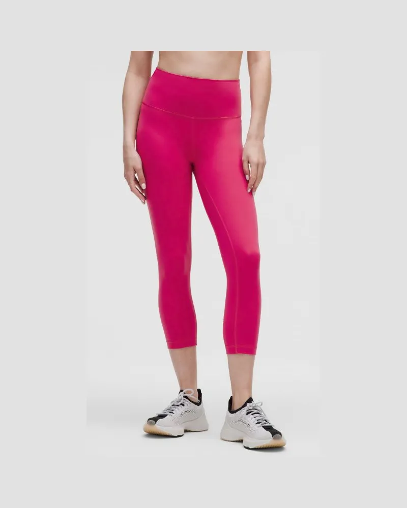 LULULEMON Wunder Train Crop Leggings mit hohem Bund für Frauen – 53 cm – Größe in Raspberry Coulis Raspberry