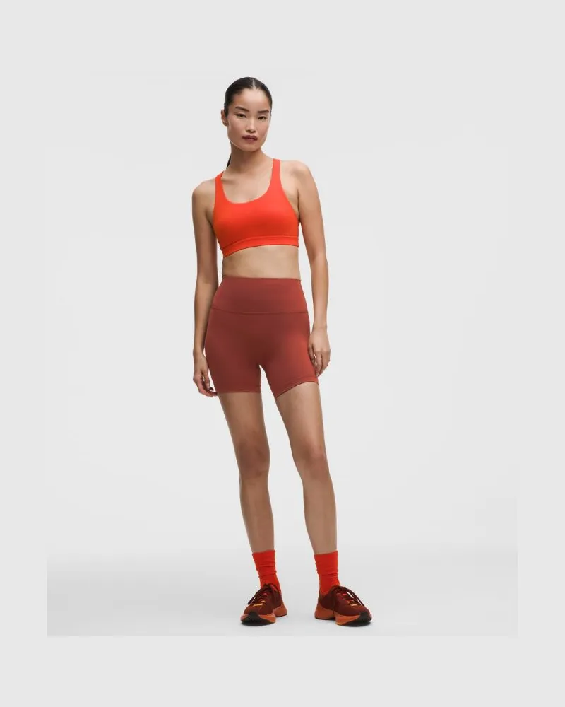 LULULEMON Wunder Train No Line Shorts mit hohem Bund für Frauen – 15 cm – Größe in Cranberry Charm Cranberry