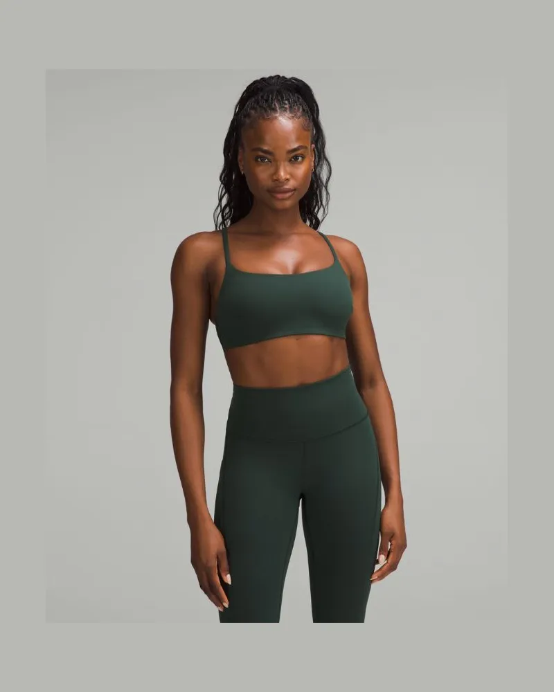 LULULEMON Wunder Train Racer-BH mit Trägern Leichter Halt C/D-Cups für Frauen – Größe in Legacy Green Legacy