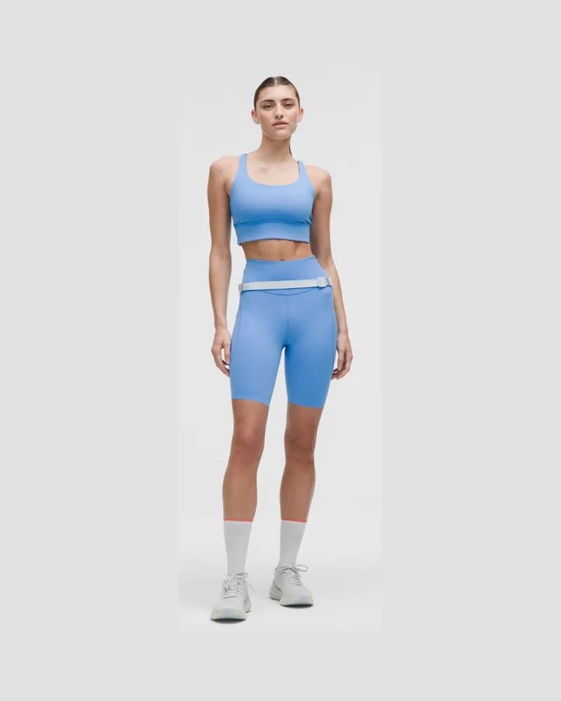 LULULEMON Fast and Free Shorts mit hohem Bund 5 Taschen für Frauen – 20 cm – Größe in Pool Party Pool