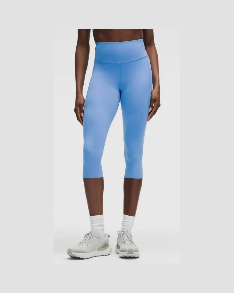 LULULEMON Fast and Free Crop Leggings mit hohem Bund und Taschen für Frauen – 48 cm – Größe in Pool Party Pool