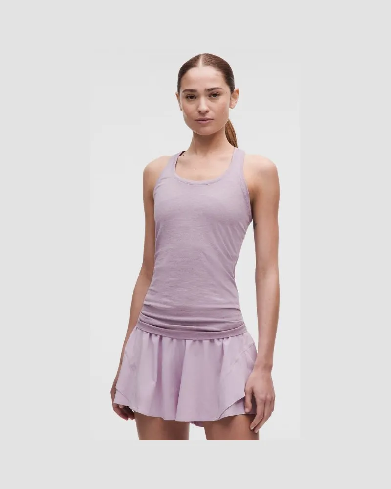 LULULEMON Swiftly Tech Tanktop mit Racerback 2.0 Hüftlänge für Frauen – Größe in Lilac Play/Lotus Lavender Lilac