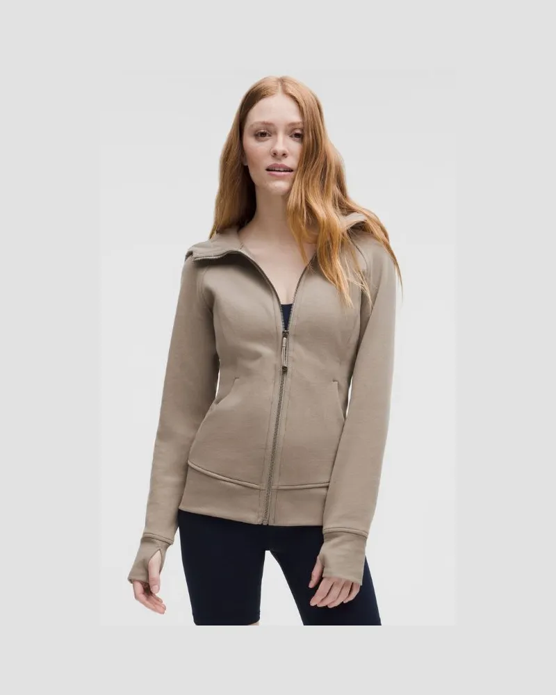 LULULEMON Scuba-Hoodie mit durchgehendem Reißverschluss für Frauen – Khaki – Größe Warm