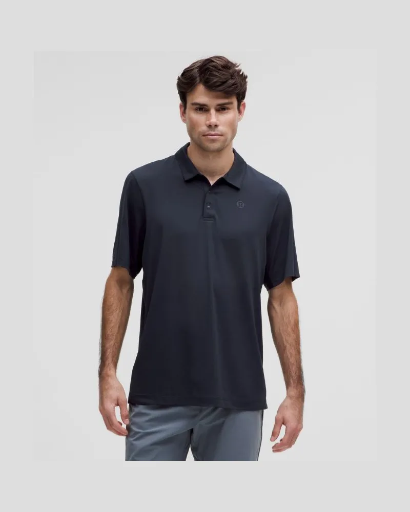 LULULEMON Sport-Poloshirt mit kurzen Ärmeln und Logo für Männer – Größe in True Navy True
