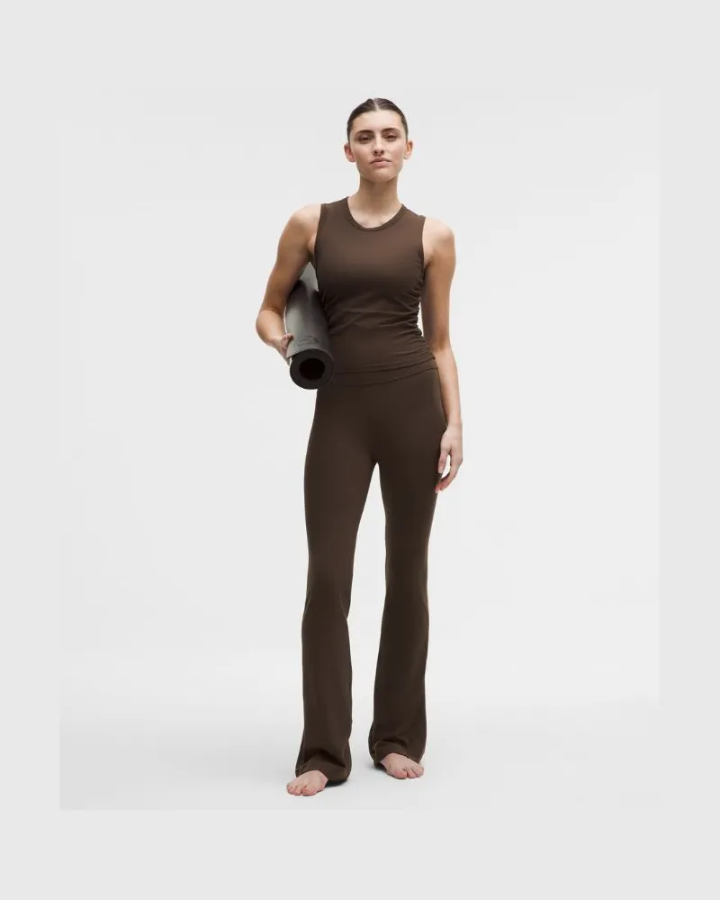 LULULEMON Groove Hose mit ausgestelltem Bein und hohem Bund aus Nulu Normale Länge für Frauen – Größe in Walnut Crunch Walnut