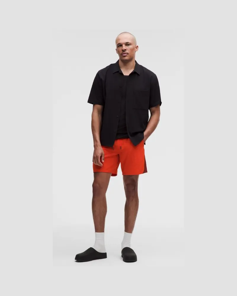 LULULEMON Crinkle Nylon Schwimmshorts Ohne Liner für Männer – 18 cm – Größe in Cherry Ember/Cranberry Charm/Graphite Grey Cherry