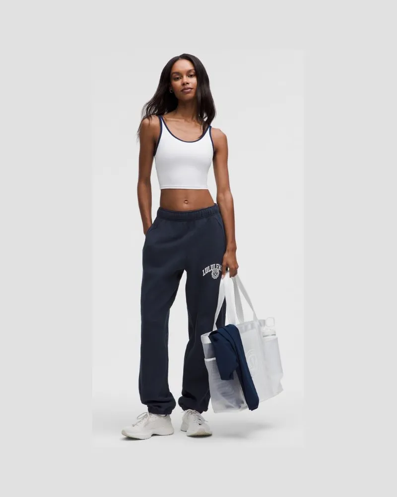 LULULEMON Scuba Jogginghose im Oversized Fit mit mittelhohem Bund Graphic für Frauen – Größe in Club Blue/Light Ivory Club