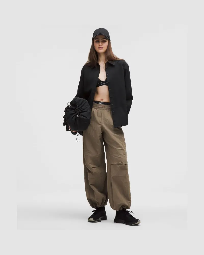 LULULEMON Gewebtes Hemd im Relaxed Fit für Frauen – Größe in Schwarz Schwarz