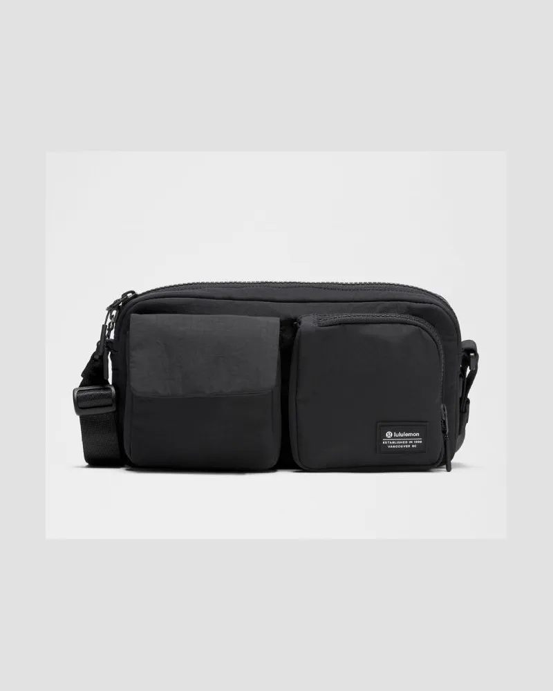 LULULEMON Umhängetasche mit mehreren Taschen, 2 Größe in Black Black