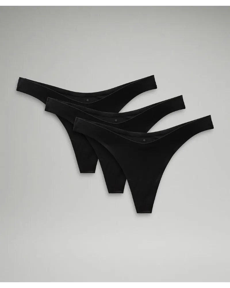 LULULEMON Wundermost V-String aus Ultra-Soft Nulu 3er-Pack Black