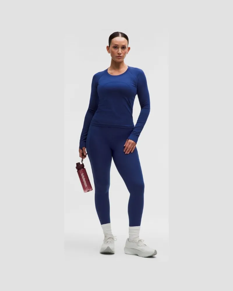 LULULEMON Fast and Free Leggings mit hohem Bund 5 Taschen für Frauen – 64 cm – Größe in Clubhouse Blue Clubhouse