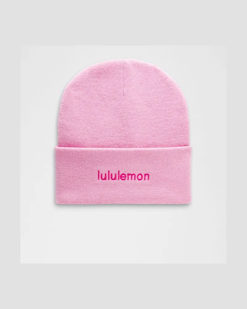 LULULEMON Warm Revelation Mütze Logo in Pink Frosting/Calypso Pink Pink
