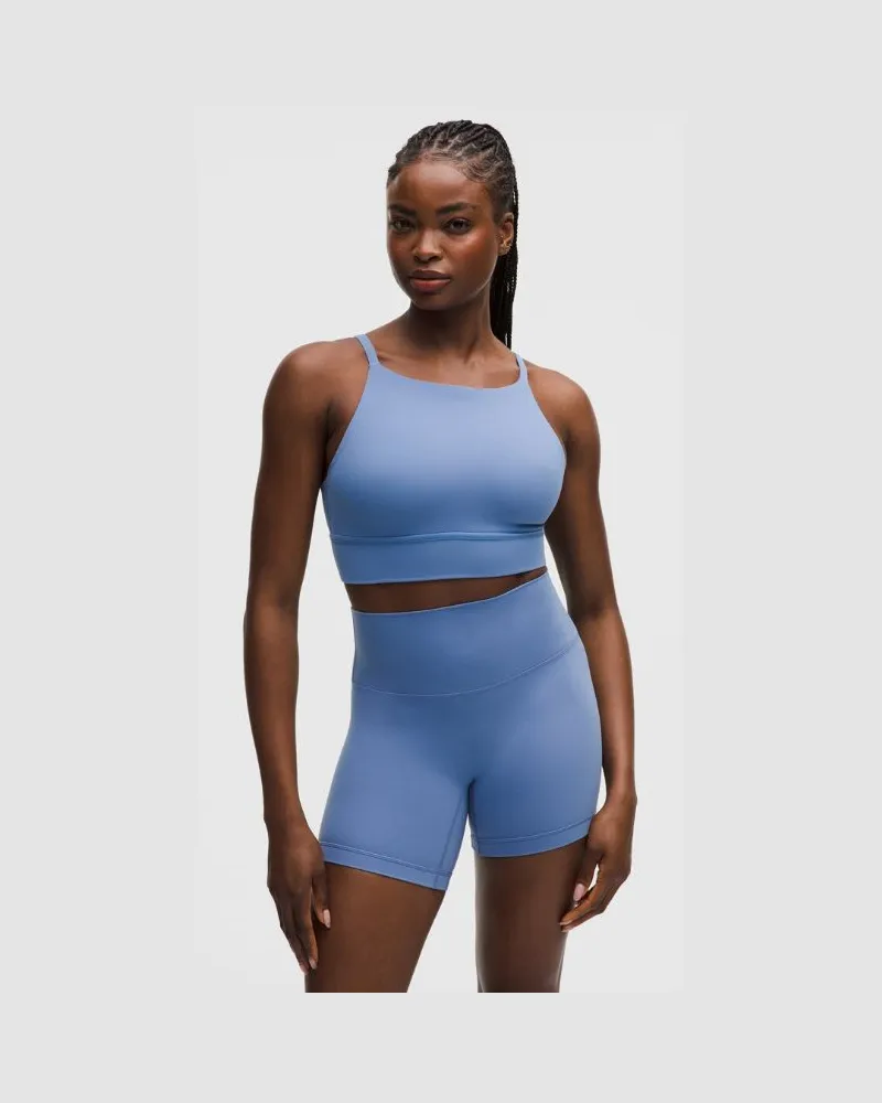 LULULEMON Focuser Hochgeschlossener BH Leichter Halt für C/D-Cups für Frauen – Größe in Prep Blue Prep