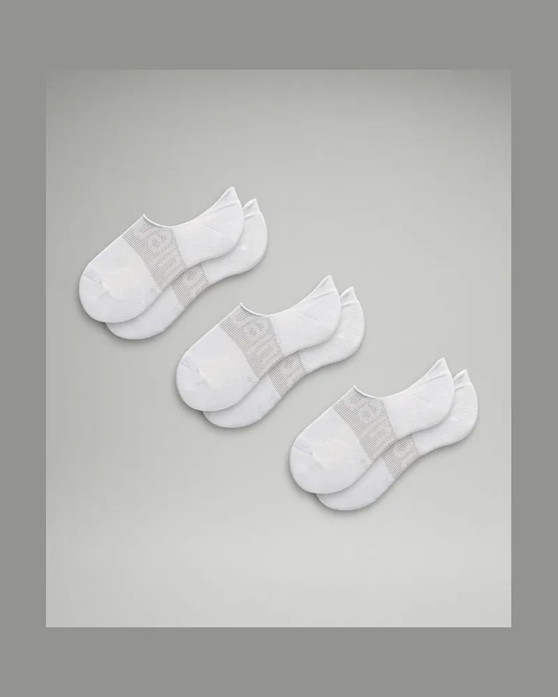LULULEMON Power Stride No-Show-Socken mit Active Grip 3er-Pack für Frauen – Größe in White White