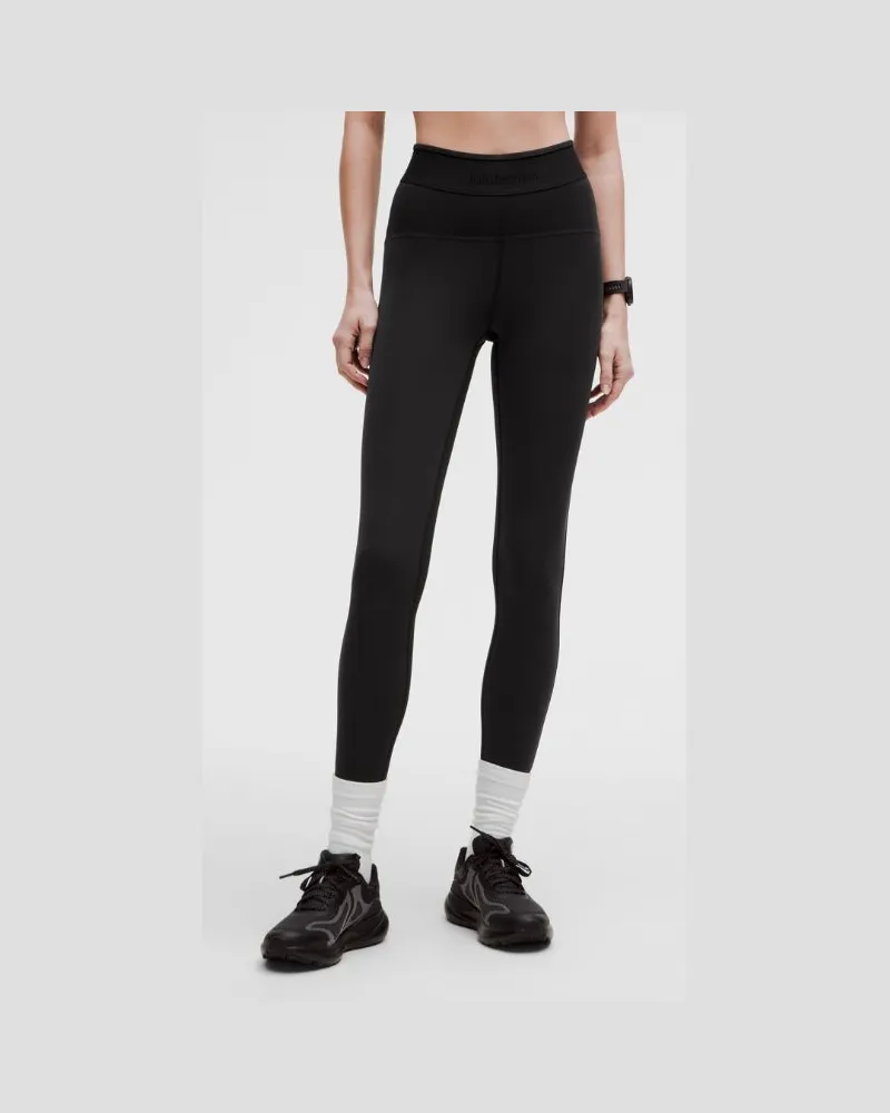 LULULEMON License to Train Leggings mit hohem Bund Logo für Frauen – 64 cm – Größe in Black Black