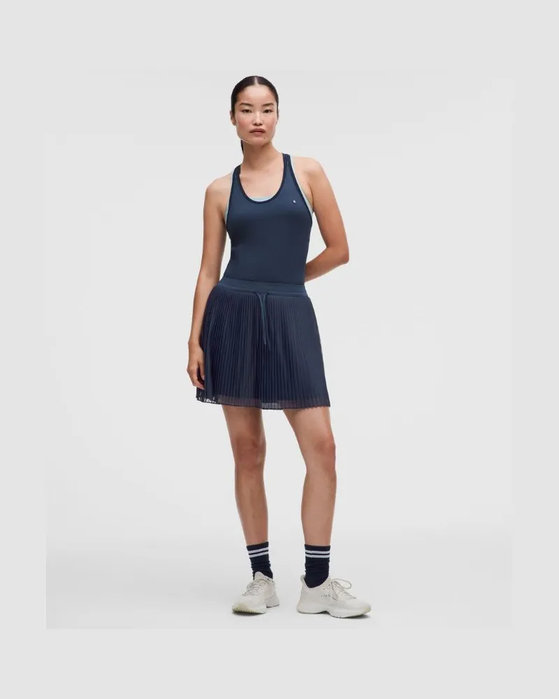LULULEMON Ace Advantage Tennisrock mit hohem Bund und Falten Lang für Frauen – Größe in Club Blue Club