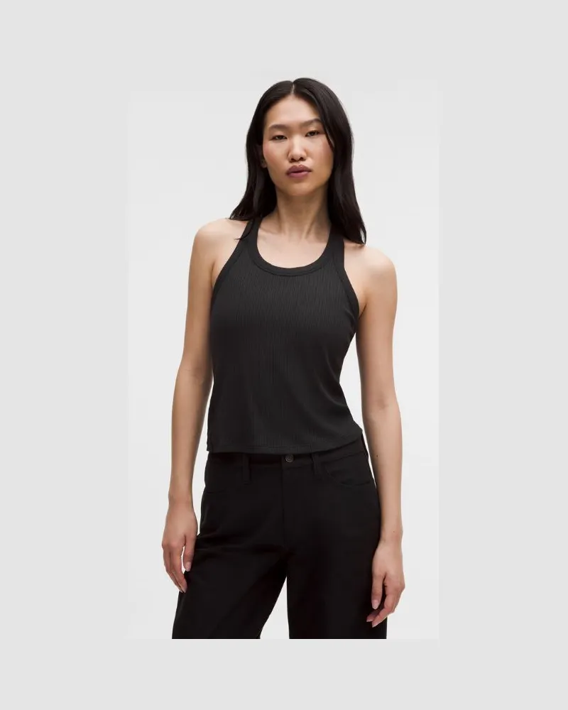 LULULEMON Hold Tight Micro-Rib Racerback Tank Top für Frauen – Größe in Black Black