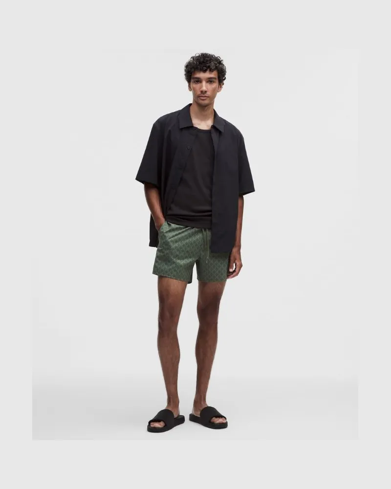 LULULEMON Badeshorts Mit Liner für Männer – 13 cm – Größe in Square Diamond Screen Green Multi Square