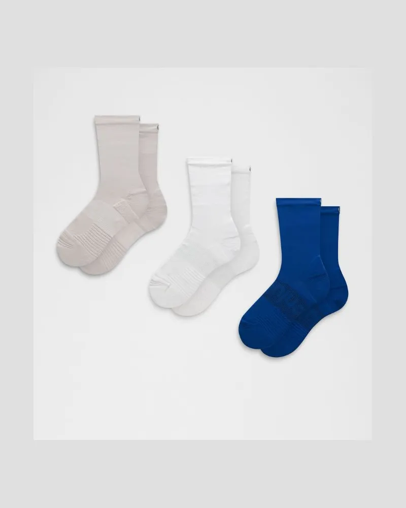LULULEMON Power Stride Crew-Socken im 3er-Pack – Größe in Sapphire Sprint/White/Icy Taupe Sapphire