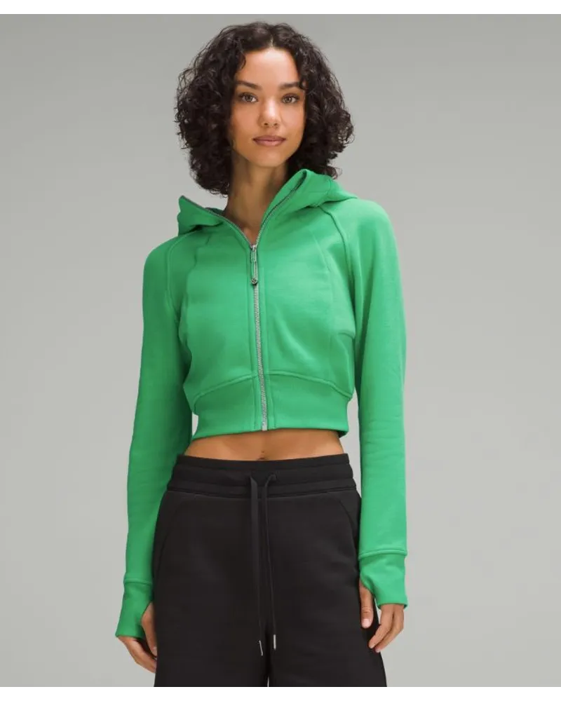 LULULEMON Scuba Crop-Hoodie mit durchgehendem Reißverschluss Green