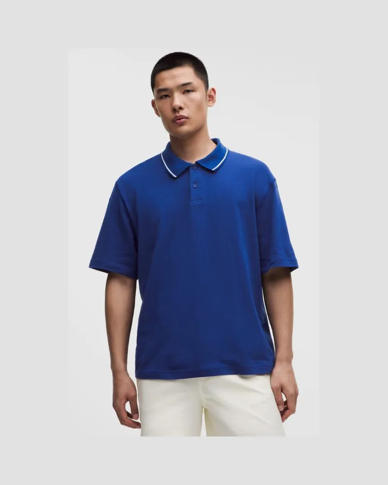 LULULEMON Jersey Kurzarm-Poloshirt für Männer – Größe in Clubhouse Blue Clubhouse