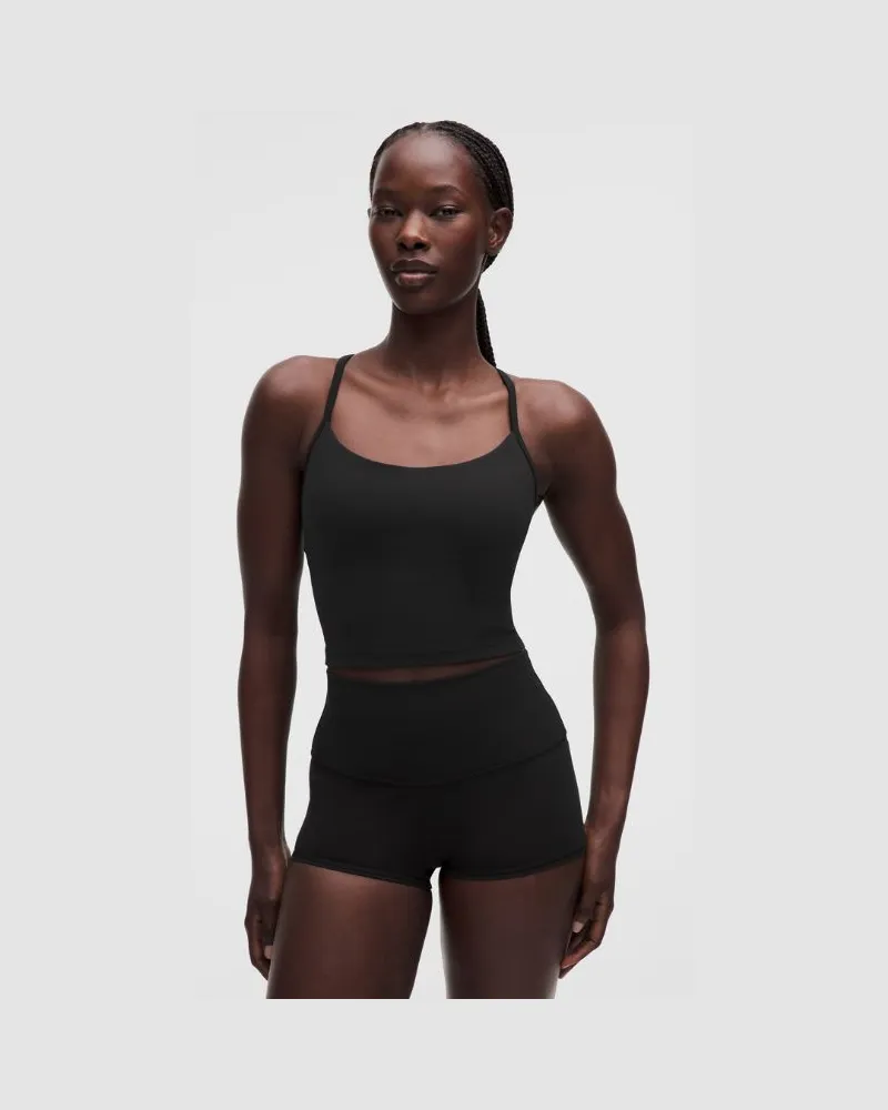 LULULEMON Flow Y Crop-Tanktop Leichter Halt für B/C-Cups für Frauen – Größe in Schwarz Schwarz