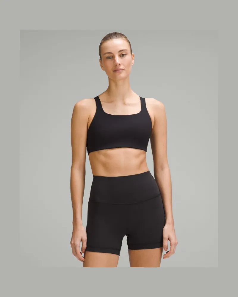 LULULEMON Trainings-BH aus Ultralu mit quadratischem Ausschnitt Mittlerer Halt B/C-Cups für Frauen – Größe in Black Black