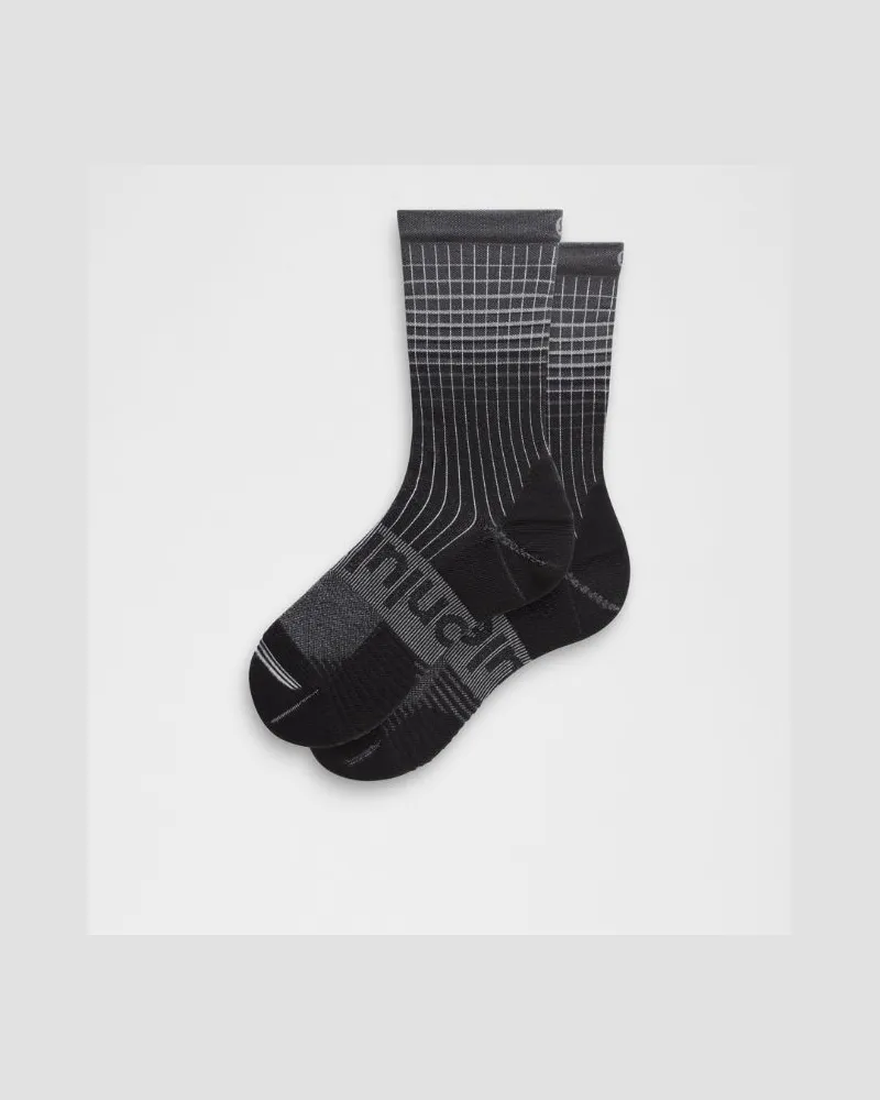 LULULEMON Power Stride Crew-Socken mit reflektierendem Muster – Größe in Graphite Grey/Black Graphite