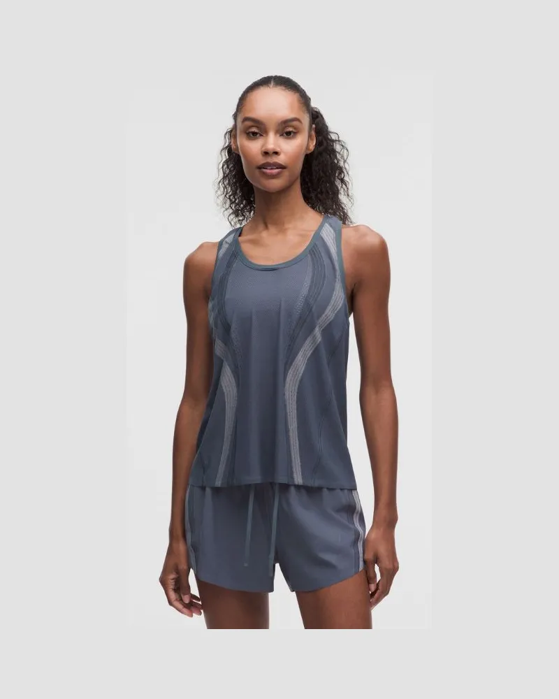 LULULEMON Fast and Free belüftetes Lauf-Tanktop für Frauen – Größe in Dusty Diamond/Light Ivory/Black Dusty