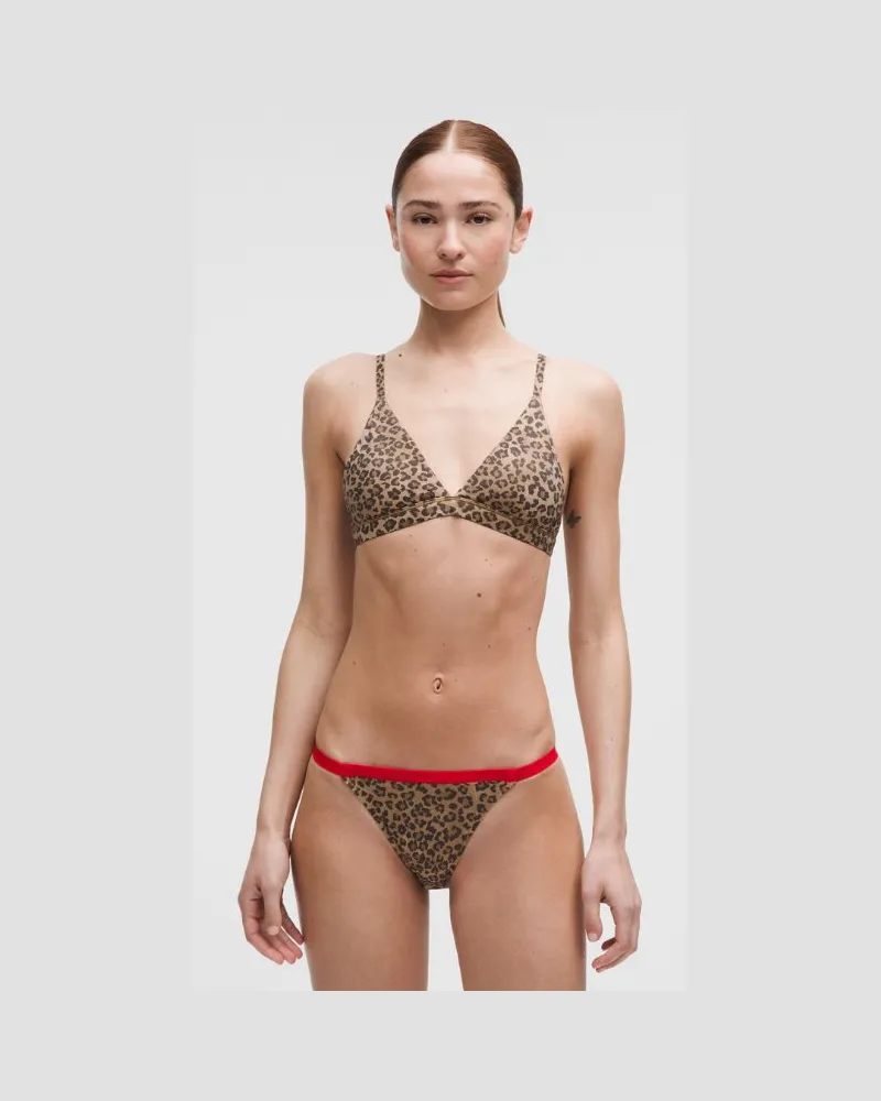 LULULEMON Wundermost Ultra-Soft Nulu Triangel-Bralette mit Spaghettiträgern A/B-Cups für Frauen – Größe in True Leopard Multi True