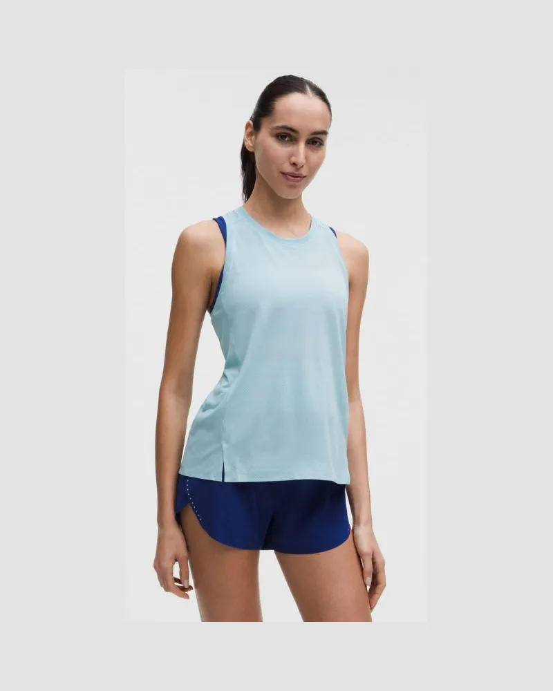 LULULEMON Fast and Free Singlet Perforated Stripe für Frauen – Größe in Foam Cloud Foam