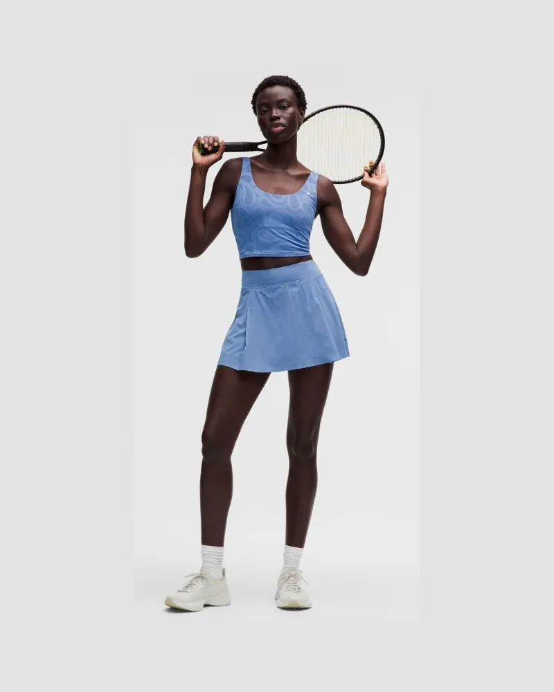 LULULEMON A-linienförmiger Tennisrock mit Seitenfalte für Frauen – Größe in Prep Blue Prep