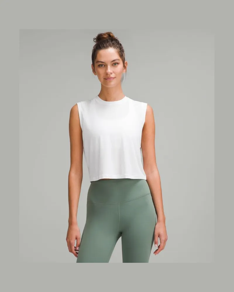 LULULEMON Muscle-Tanktop fürs Training aus Jersey für Frauen – Größe in White White