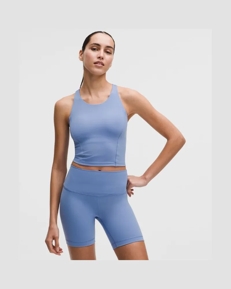 LULULEMON Wunder Train Racerback-Tanktop Mittlerer Halt für B/C-Cups für Frauen – Größe 8 in Prep Blue Prep