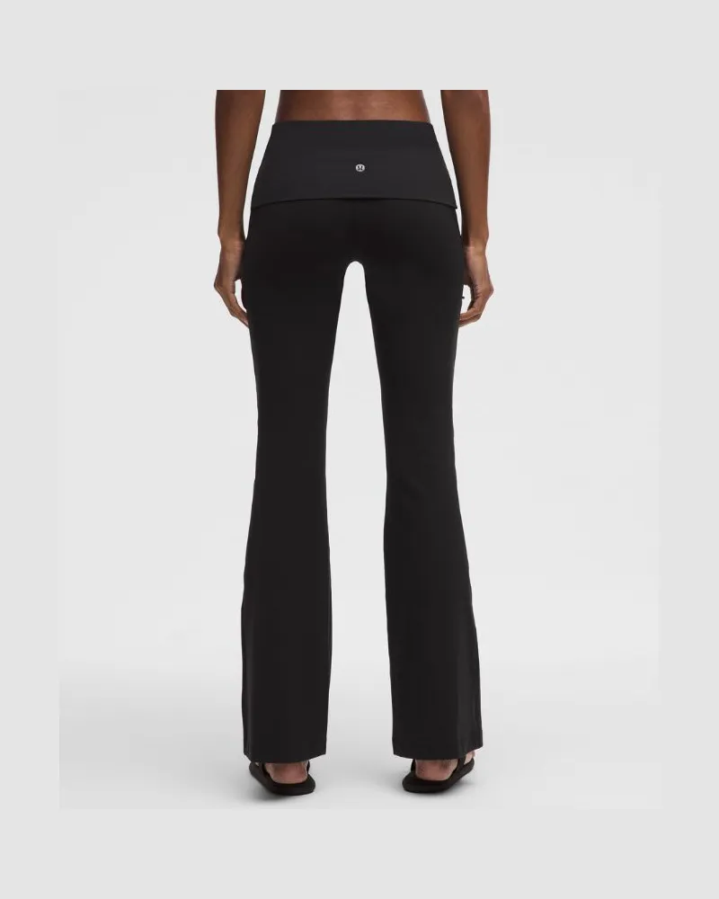 LULULEMON Groove Hose mit ausgestelltem Bein und umschlagbarem Bund aus Nulu für Frauen – Größe in Black Black