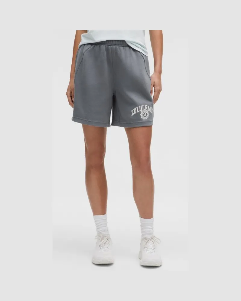 LULULEMON Scuba Shorts im Oversized Fit mit mittelhohem Bund Grafik für Frauen – 18 cm – Größe in Solar Grey Solar